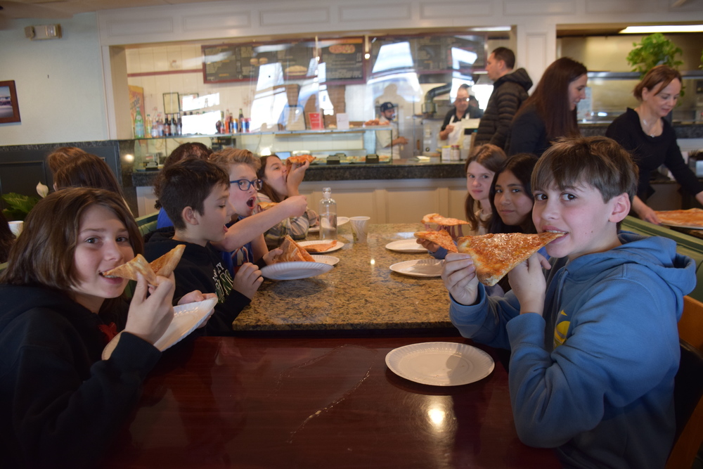 LVMS Italian students make their own pizza at Ralph's in Bayville.
