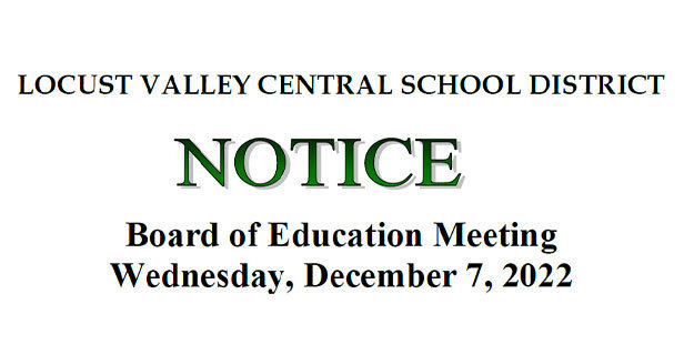 Board of Education Meeting Notice Graphic