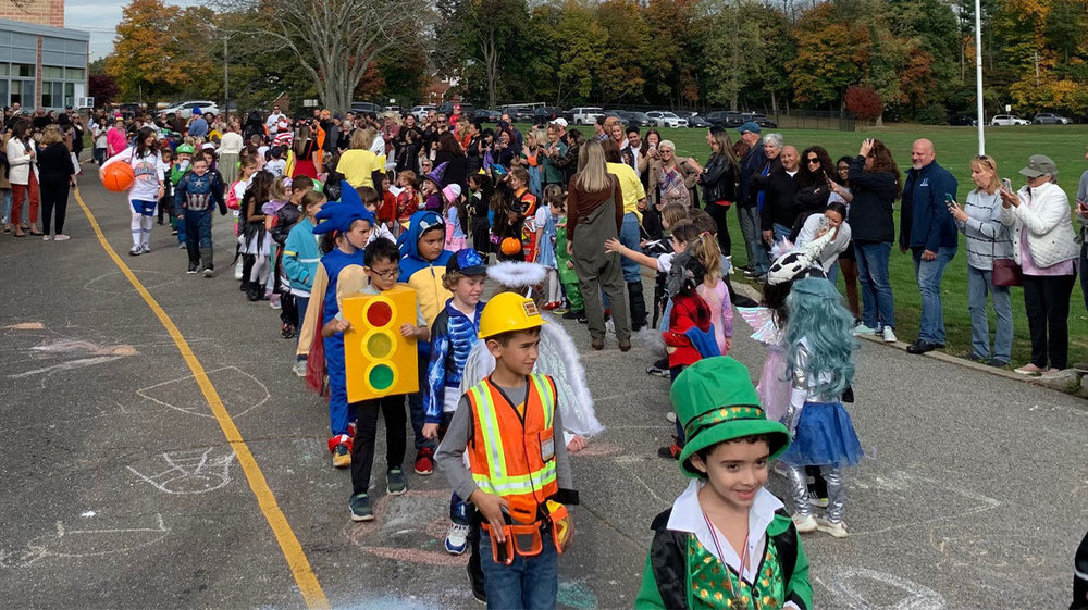 Students at AMP took part in a Halloween parade.