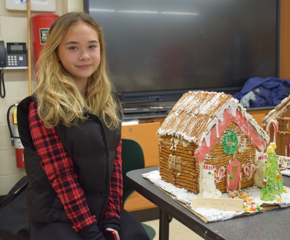 Students in Mrs. Craven's Chefs 1 class at LVHS made gingerbread houses before winter break.