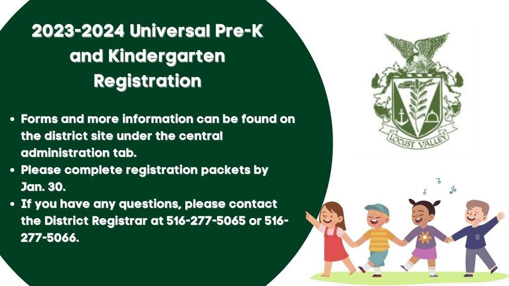 Pre-K and Kindergarten registration for 2023-2024 is now available.