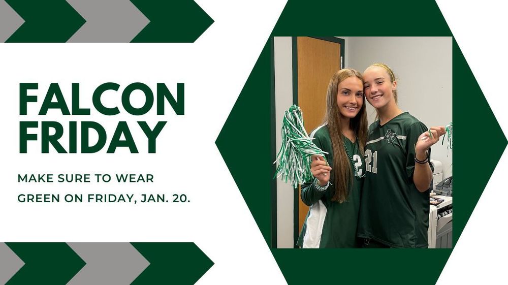 Wear Green on Jan. 20 for Falcon Friday!