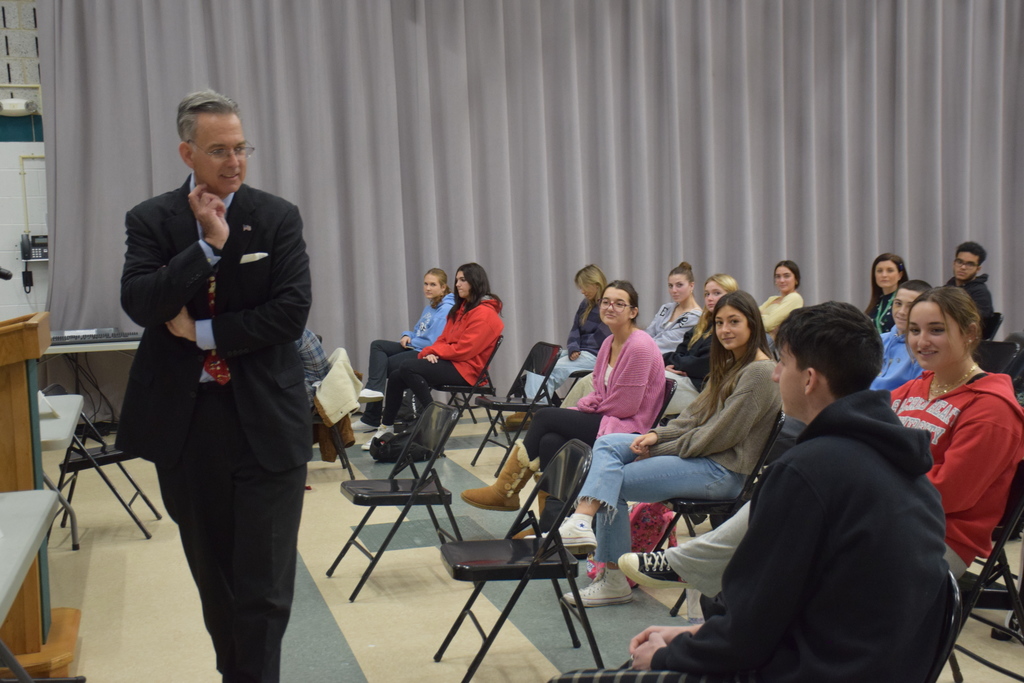 Students asked the two judges questions about careers in law and the court system.