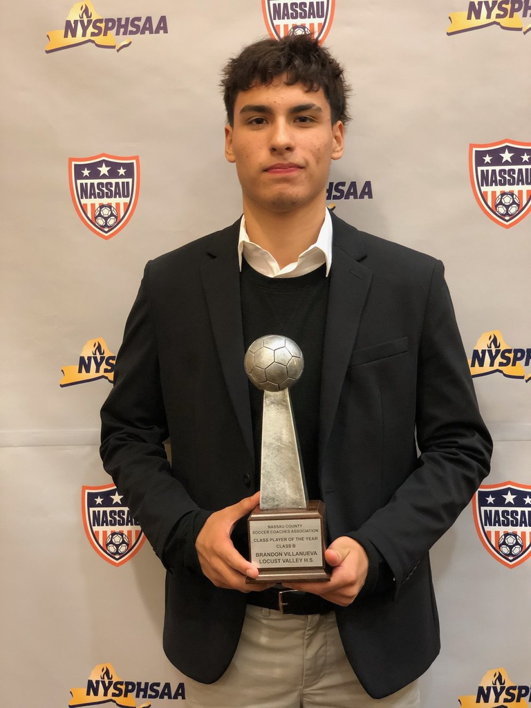 Locust Valley High School senior Brandon Villanueva was named Nassau County Class B Player of the Year and received All-State honors in soccer.