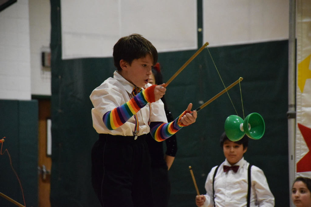 Quinn Creedon performs with the diablo spinners in front of family and friends at the LVI Circus.