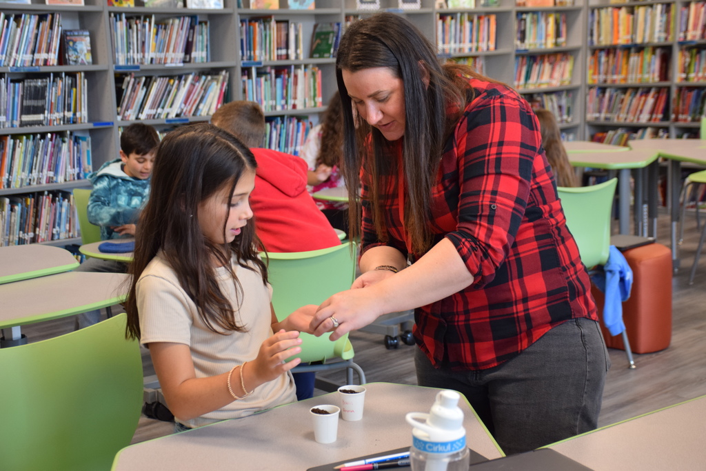 LVI and BI students planted tomato and basil seeds for Agricultural Literacy Week.