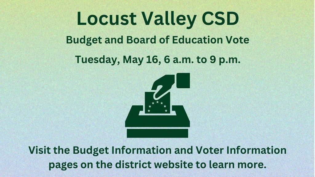 Reminder: Budget and Board of Education Vote on May 16