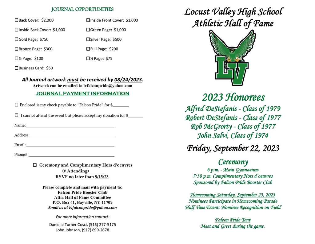 LVHS Hall of Fame 2023.
