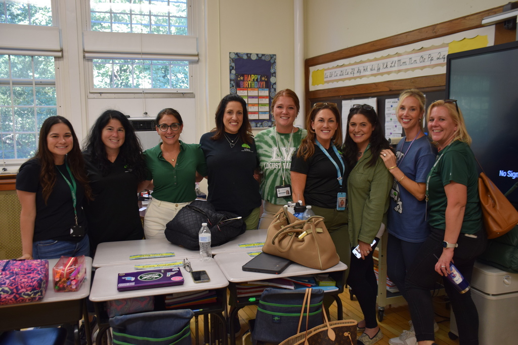 First grade teachers throughout the Locust Valley Central School District meet to finalize the unit of World War II history.